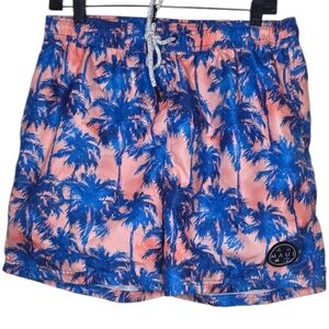Maui and Sons Palm Tree Graphic Swimsuit 5in Inseam Size Large